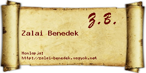 Zalai Benedek névjegykártya